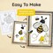 Bumble Bee Button Art Frame Kit, Honeycomb Design, Gingham Trim by Buttons Galore